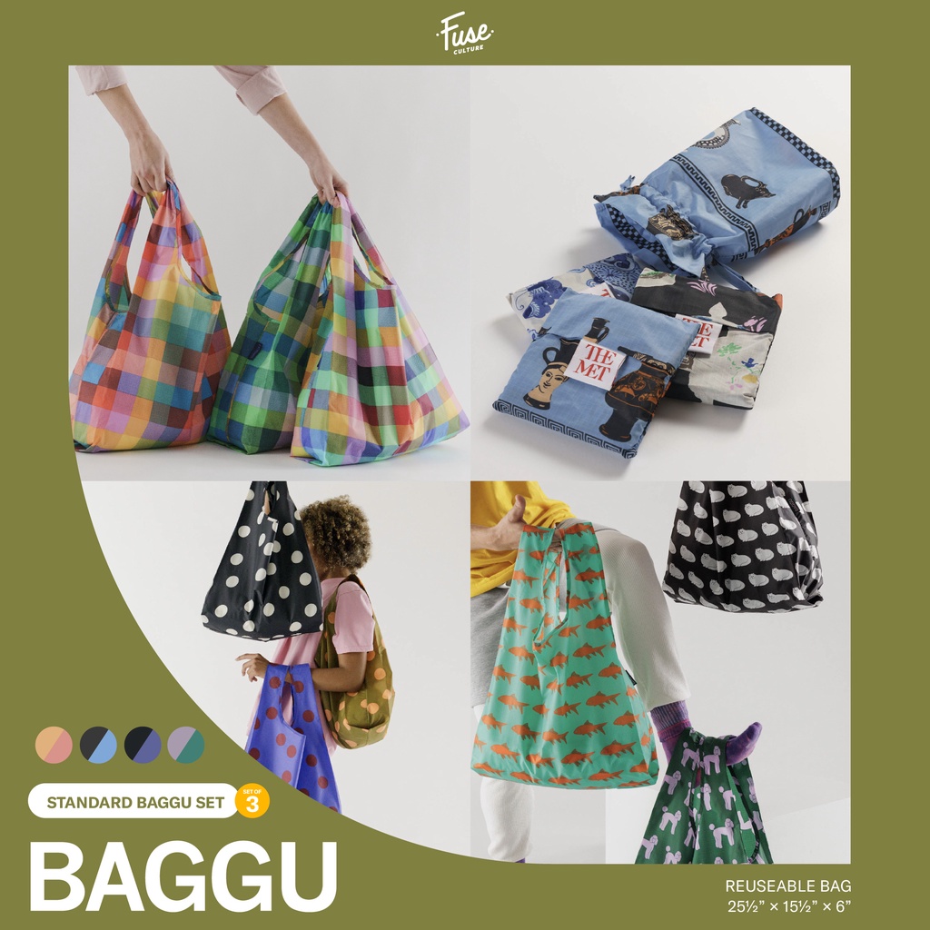 STANDARD BAGGU SET One Get 3 Pieces Foldable Cloth Bag Imported From