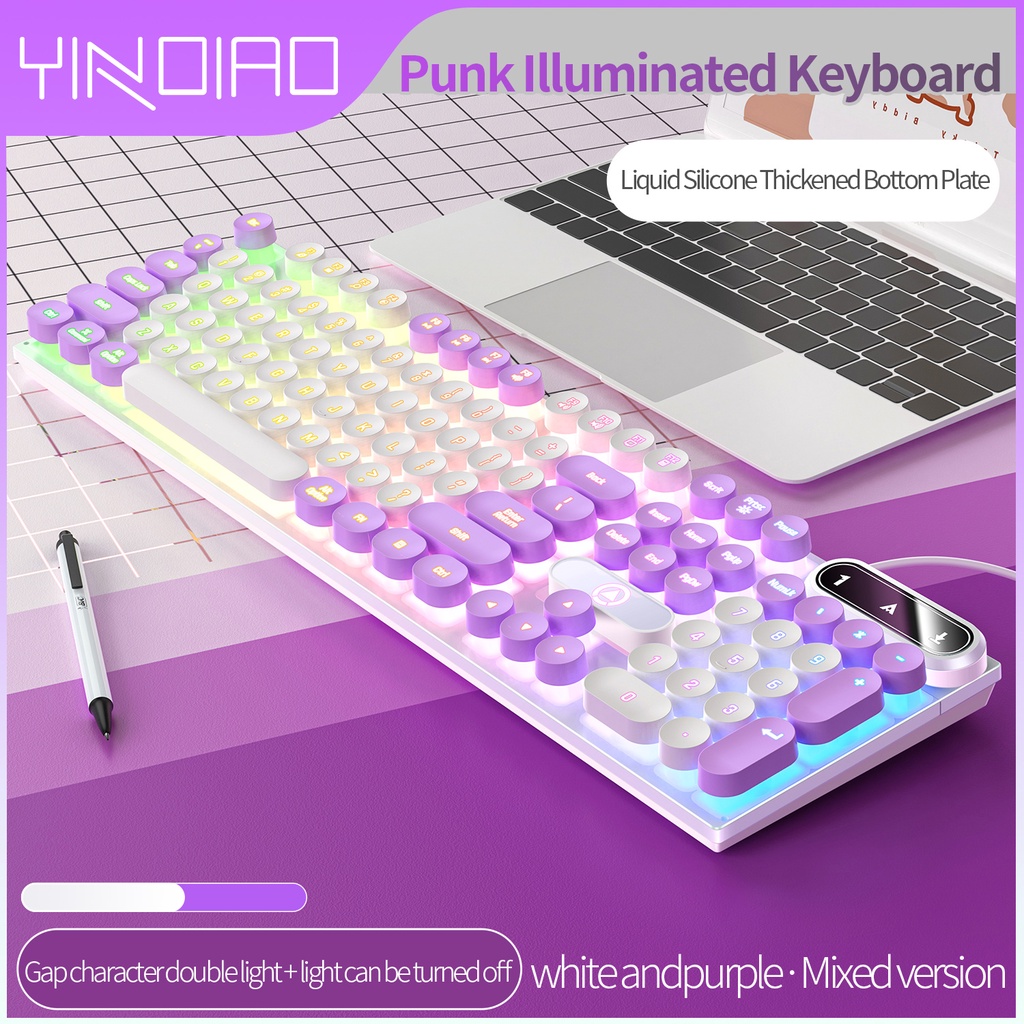 Gaming Keyboard Mechanical Feel Two-color Chocolate Keycap Color ...