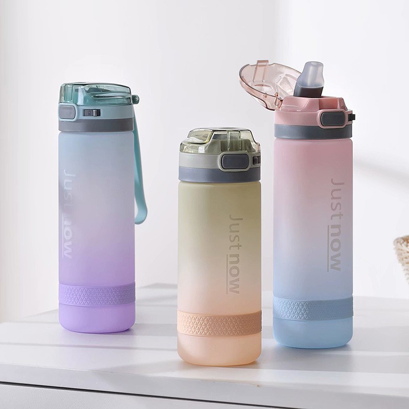 500ml/600ml New Fashion Water Bottle With Straw BPA Free Leak-Proof Outdoor  Sport Plastic Bottles