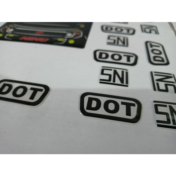 Embossed Helmet Stickers, sni And dot Stickers, Embossed sni dot Helmet