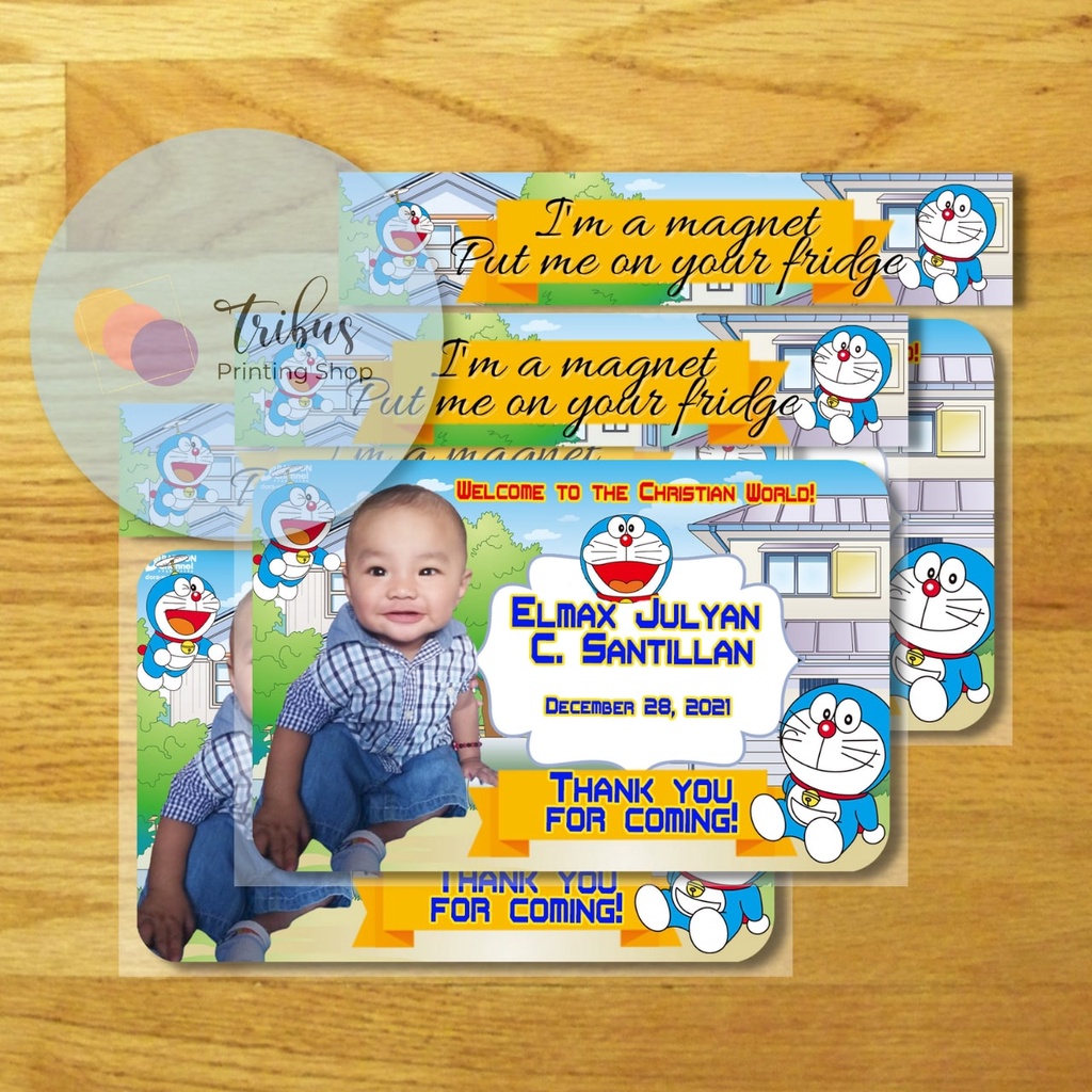 Doraemon Theme Ref Magnet (Baptismal, Christening, Dedication Souvenir ...