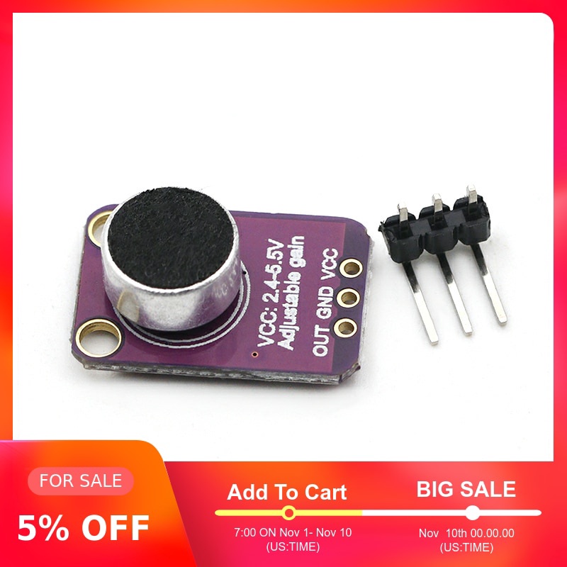 GYMAX4466 Electret Microphone Amplifier Module Adjustable Gain OUT GND
