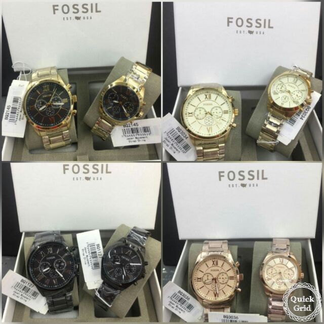 Fossil couple best sale watch gold