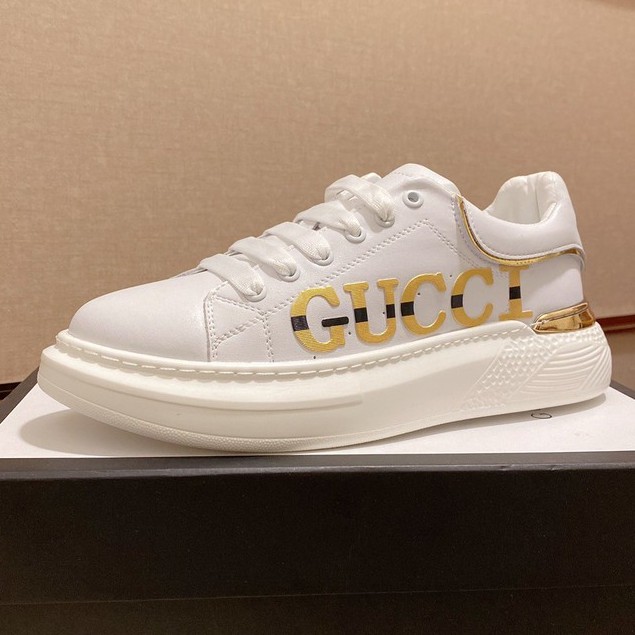 White and store gold gucci shoes