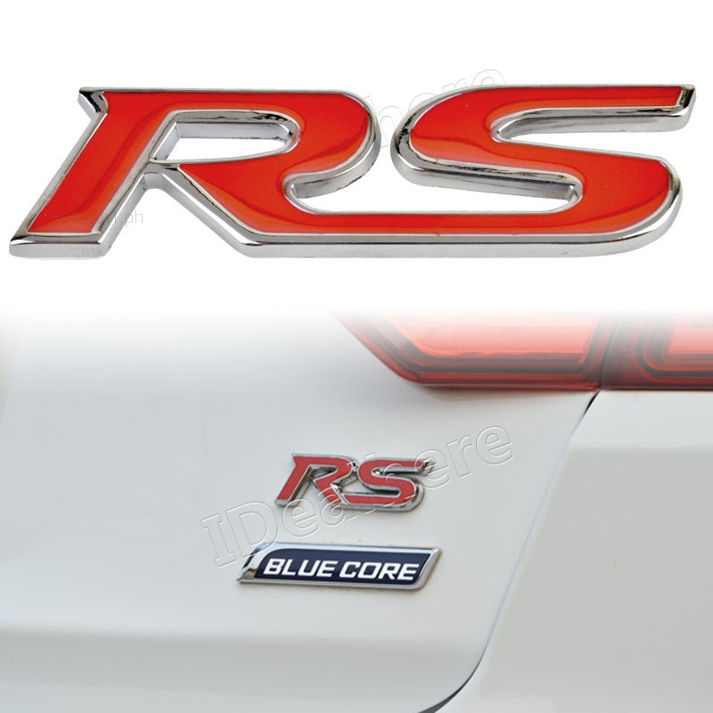 Red Car Side Metal RS Logo Emblem Badge Sticker Decal for Audi Honda ...