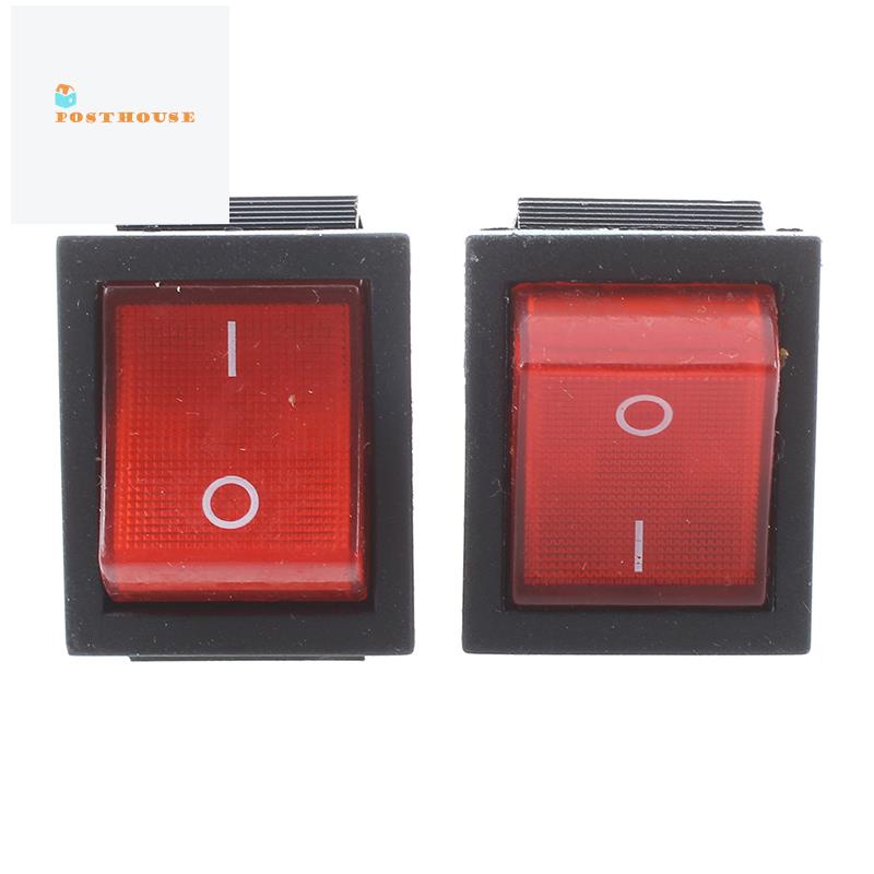 16A/250VAC 20A/125VAC Red Indicator Light 4 Pin ON/OFF DPST Rocker ...