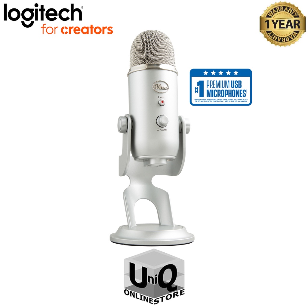 Logitech for Creators Blue Yeti (Silver) Mic Condenser for Streamer ...