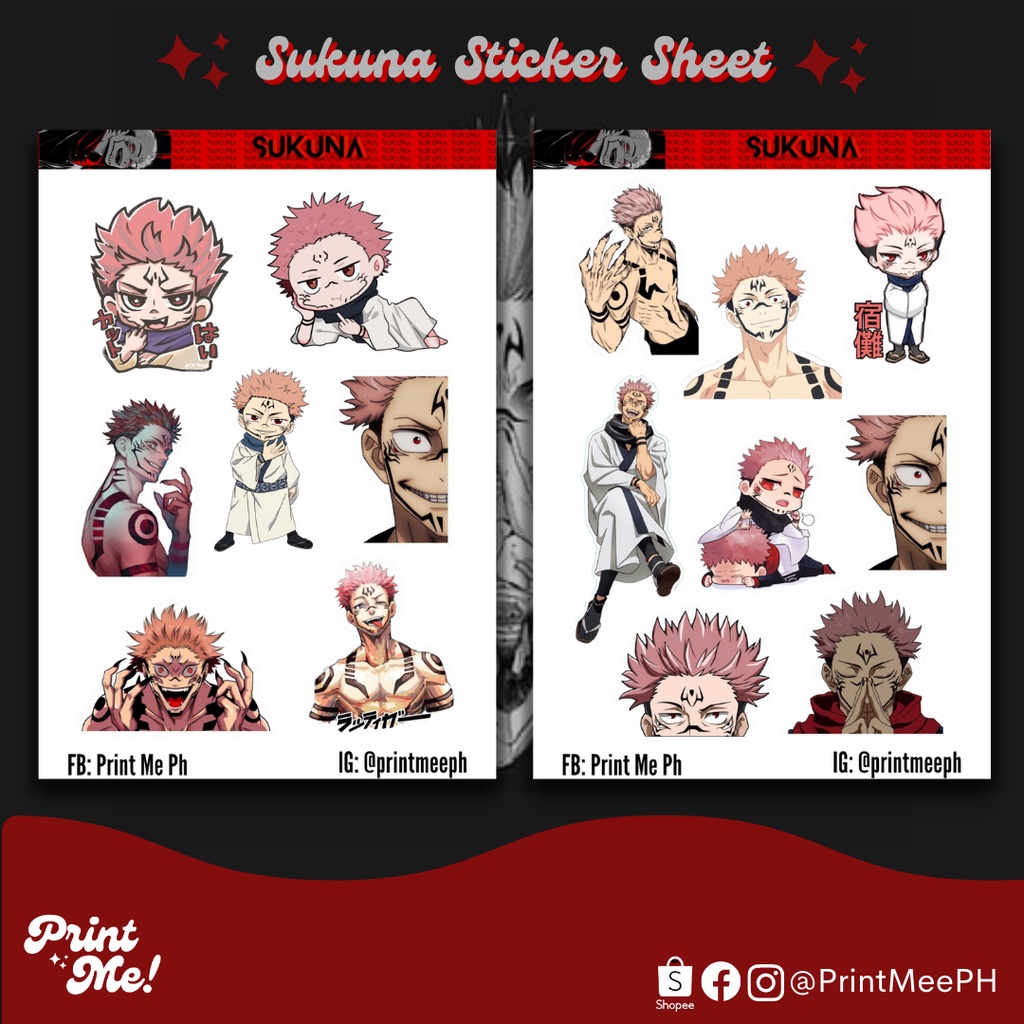 Sukuna | Jujutsu Kaisen Sticker Sheets | Shopee Philippines