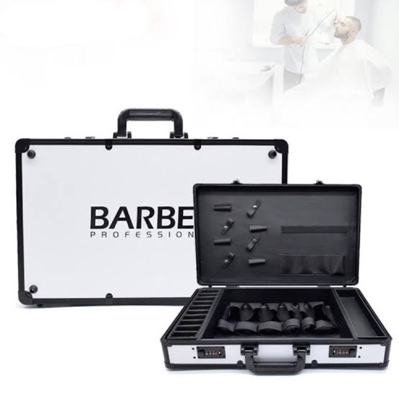 Barber/Salon Briefcasetype Tool/Equipment Box/Case Black & White