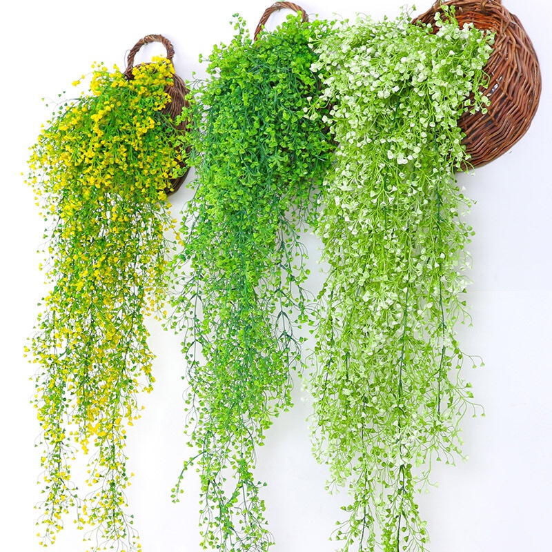 Fast Shipping Golden Bell Willow Simulation Green Plants Wall Hanging
