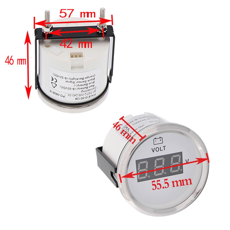 Digital Electronic Voltage Voltmeter 12V 24V Volts Gauge Red LED