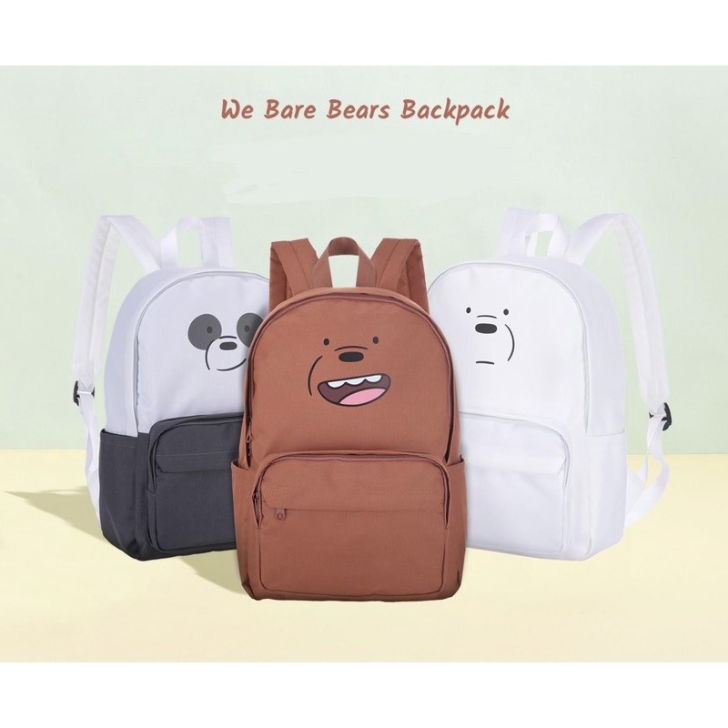 We Bare Bears Backpack Bag Miniso