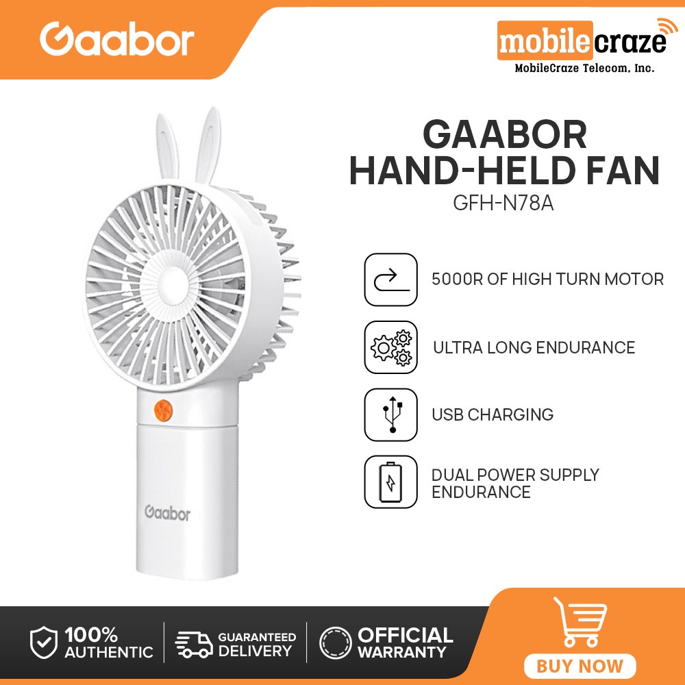 Gaabor Handheld Fan Portable Mini Fan 250mAh Rechargeable Handy Pocket