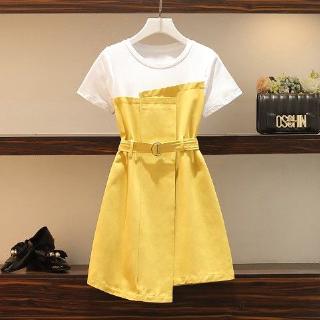 Yellow short best sale dress casual