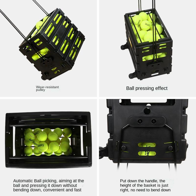 Tennis Ball Basket Picker with Wheels ，can Store 75 Balls Shopee