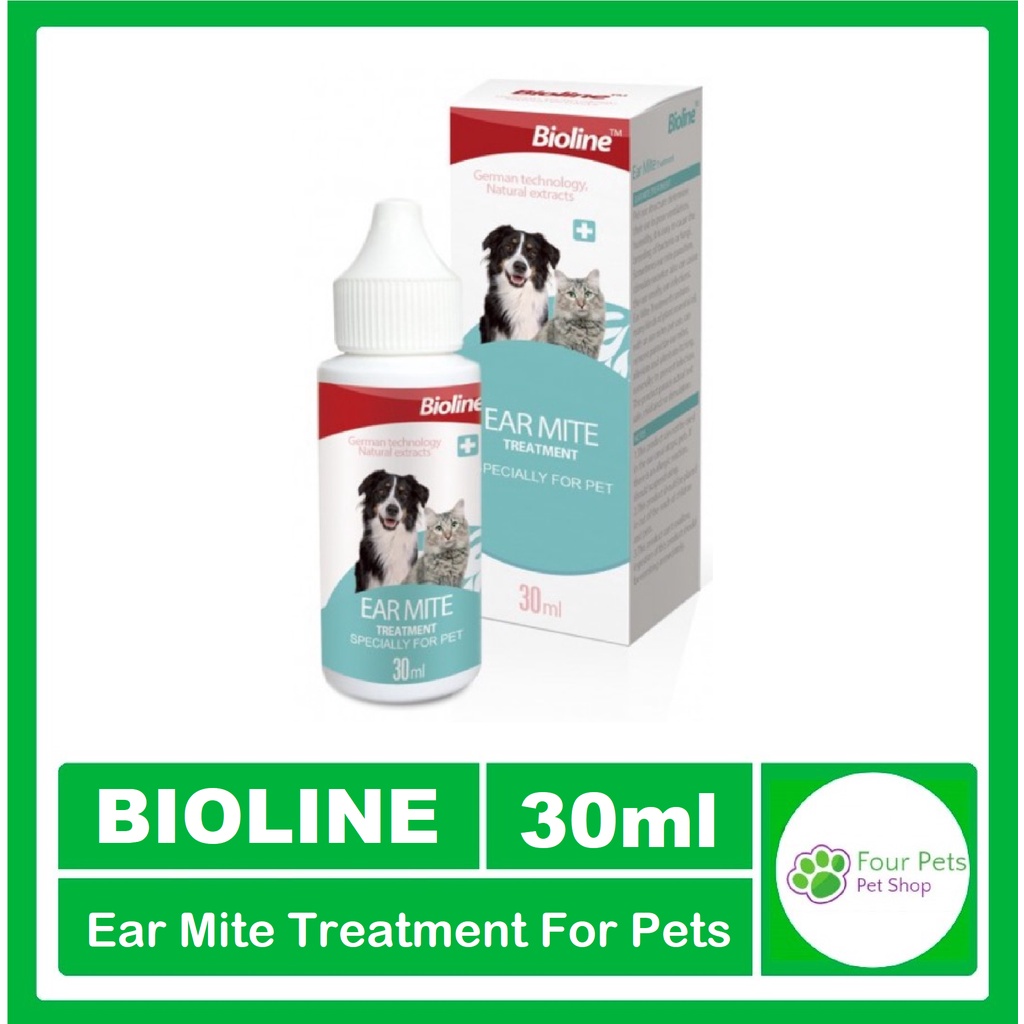 Bioline Ear Mite Treatment, Ear Drop For Cats & Dogs 30ml Shopee