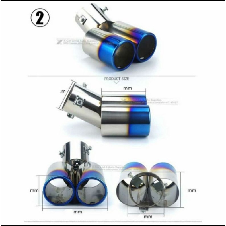 Toyota RAIZE car exhaust tip Muffler for all cars with 2 rainbow holes ...