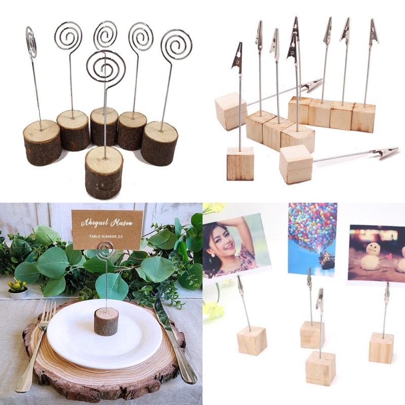 Wooden Photo Holder Picture Holder With Wire Metal Shape, 58% OFF