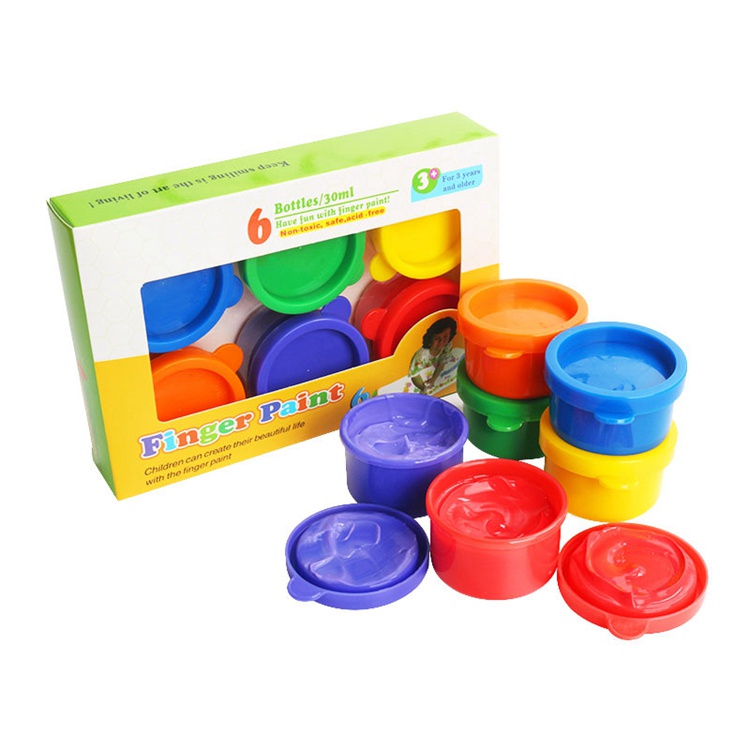 DIY 6Colors 30ml Children Finger Paint Set Washable Safe Non-Toxic on ...