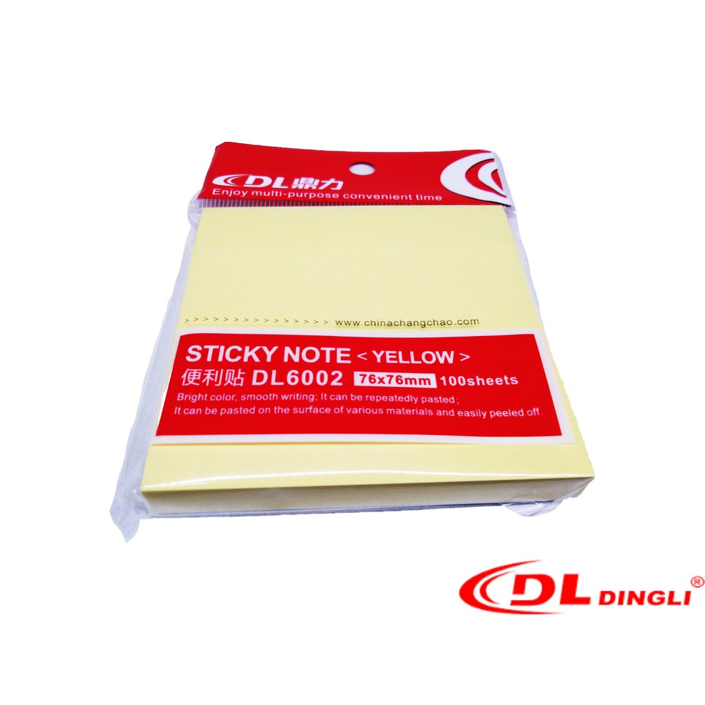 100 Sheets/Pad Sticky Note Yellow Color (DL6002) | Shopee Philippines