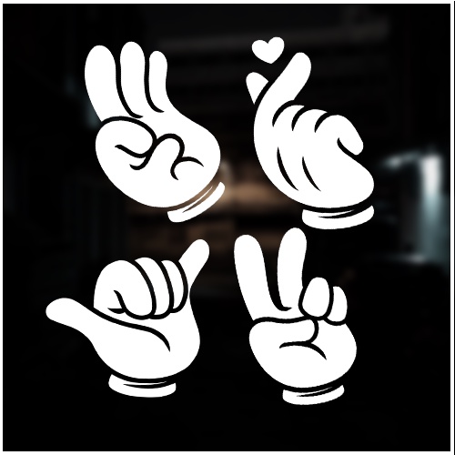 Hand signs die cut vinyl decal stickers | Shopee Philippines