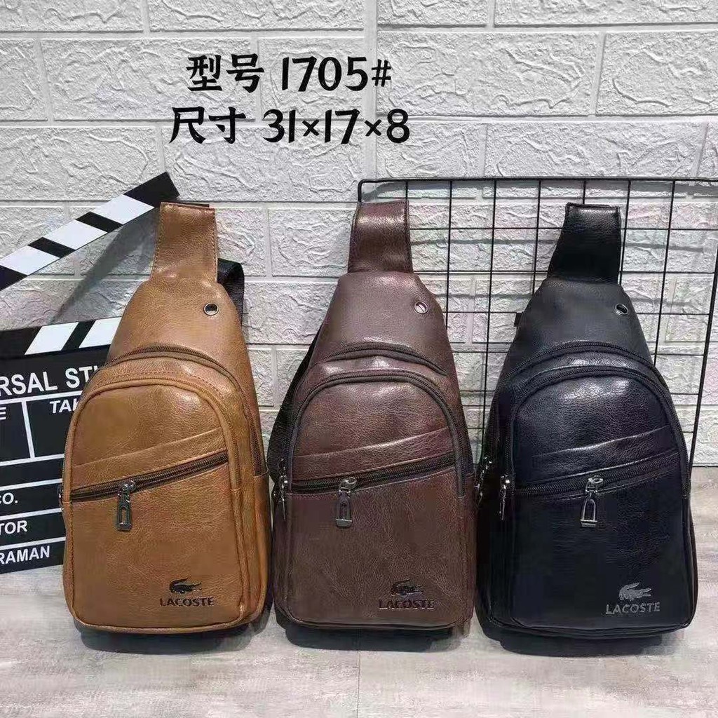 fashionable man leather chest bag latest boy shoulder bag for men