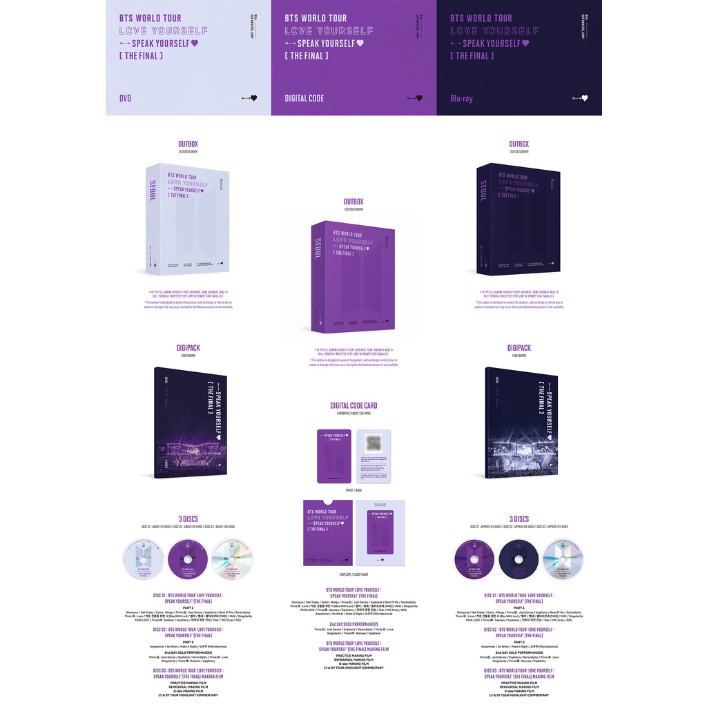 BTS World Tour Love Yourself The Final authentic DVD (Blu-Ray)