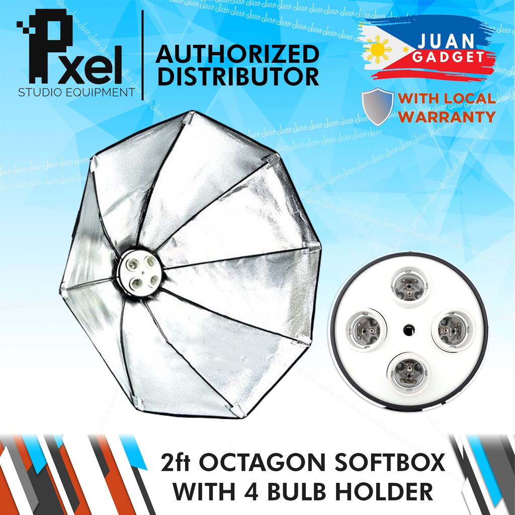 Pxel SB4B70 Octagon 4 Socket Bulb Light Holder E27 Softbox Continuous
