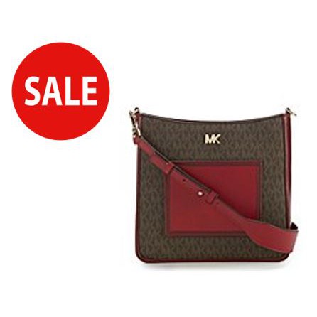 SALE Michael Kors Gloria Pocket Swing Pack Brown Maroon Shopee Philippines