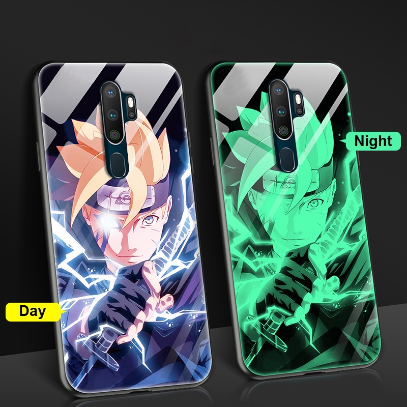 Luminous Anime Naruto Fashion Case Oppo A53 2020 F9 A5s A3s A9 2020 A7  Realme C1 A12 Realme Pro Reno5 F11 F5 Luxury Anti-fall Hard Casing
