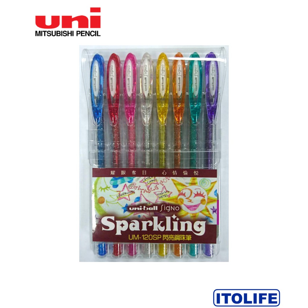 Uni-Ball UM-120SP Signo Sparkling Gel Rollerball Pen Sparkling Red