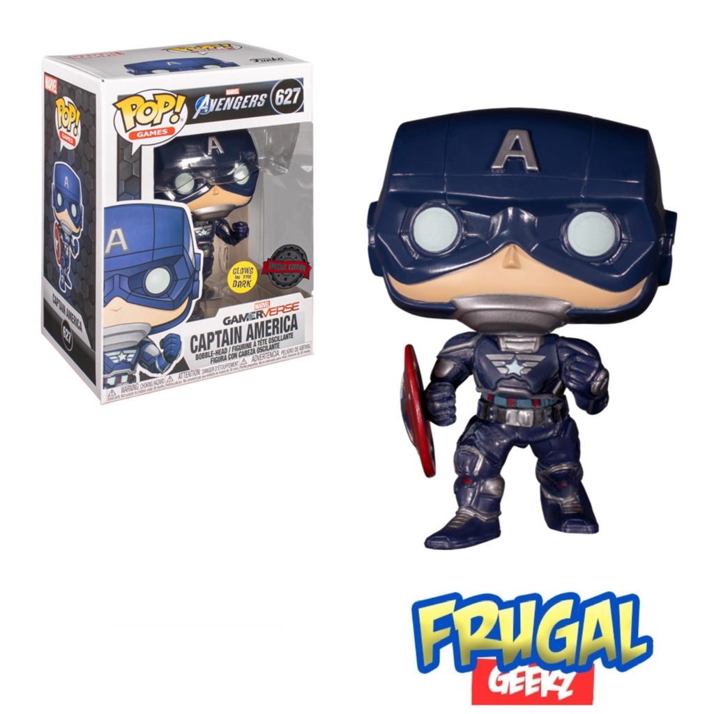 Funko Pop! Games Marvel Avengers Gamerverse Captain America Glow In The ...