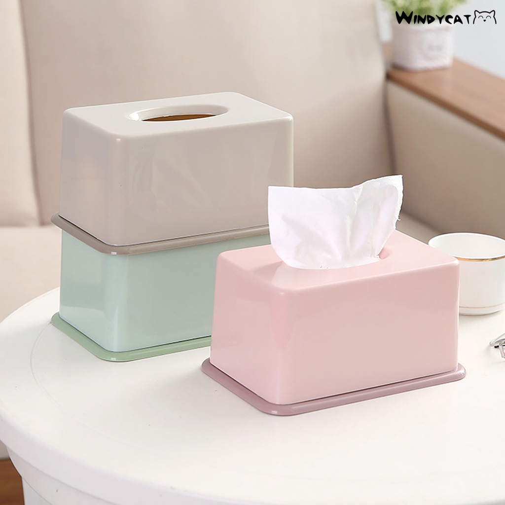WT Tissue Box Classic Sturdy PP Multipurpose Paper Case for Living Room ...