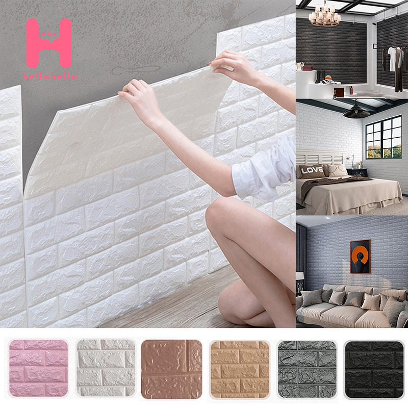 38*35cm Wallpaper Diy Self Adhensive 3d Artificial Marble Brick Waterproof  Wall Stickers Living Home Decor Hellohello.ph