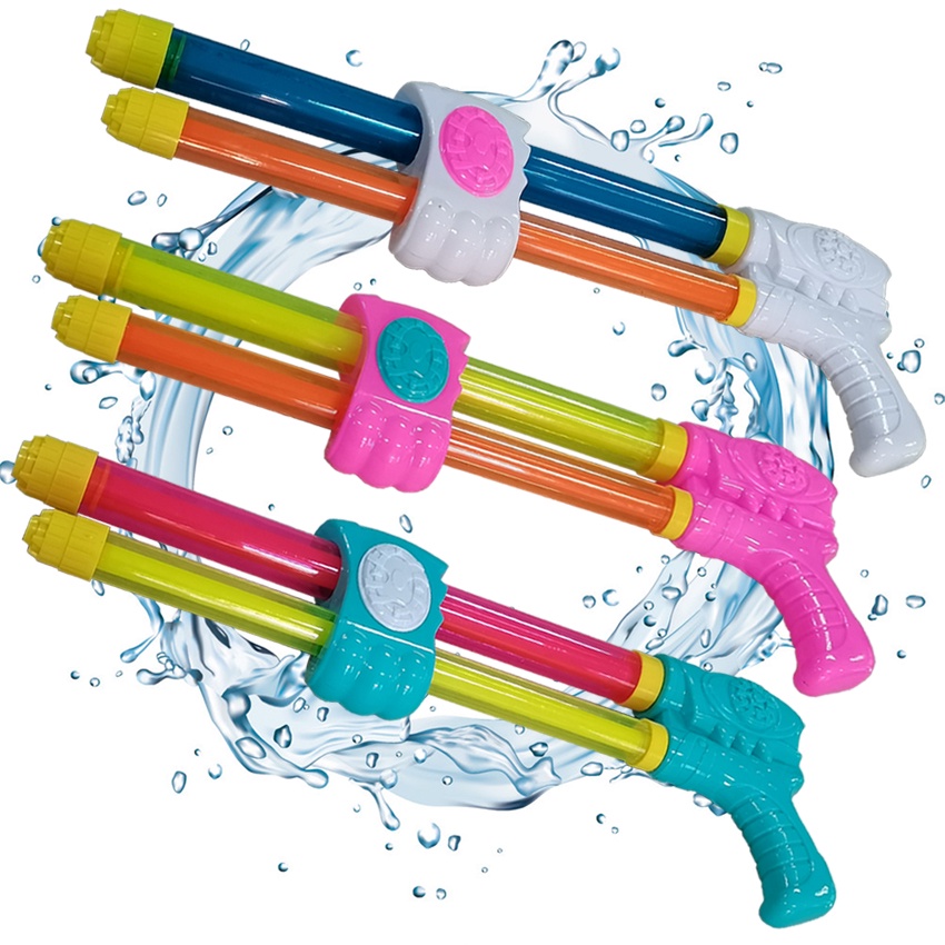 Tube Water Shooter Colorful Double Barrel Hand Pump Water Gun Water