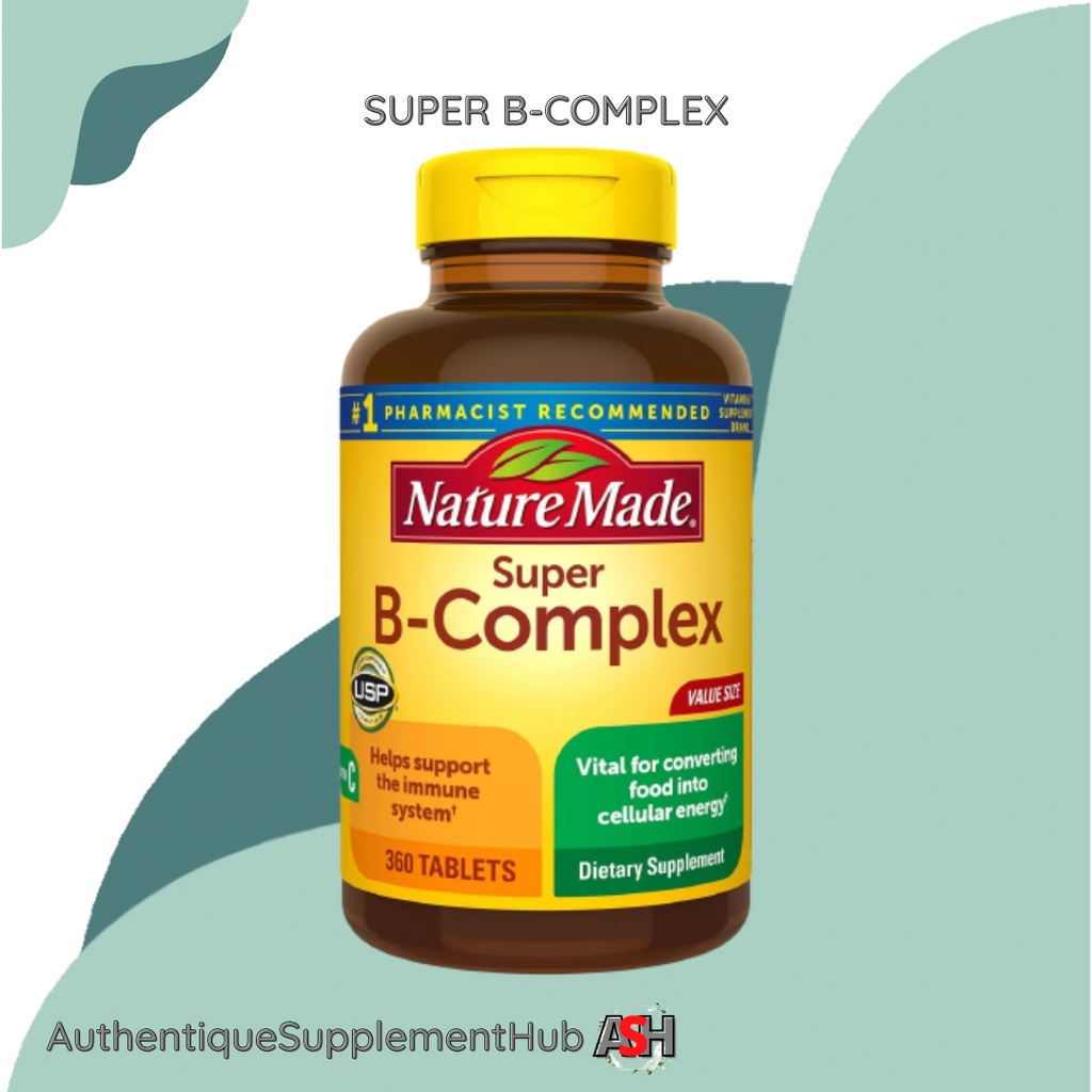 Nature Made SUPER B-COMPLEX With Vitamin C, 360 Tablets | Shopee ...