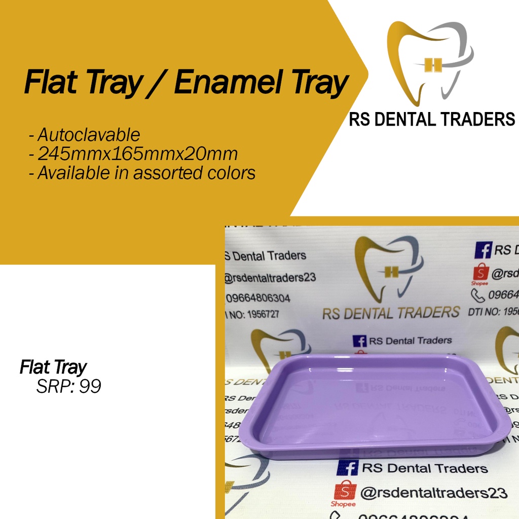 Flat Tray / Enamel Tray for Dentist Autoclavable dental tray