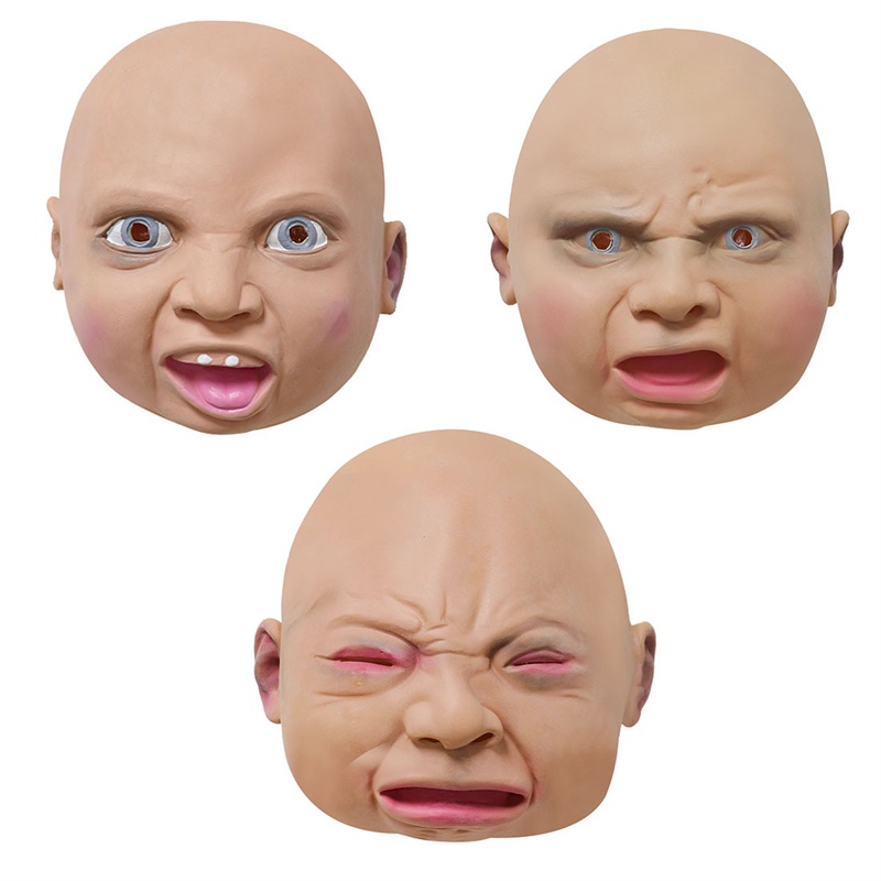 Realistic Crying Baby Mask Halloween Bar Cosplay Prop Latex Full Head   432935a5aebe34742864a15e702a47a0