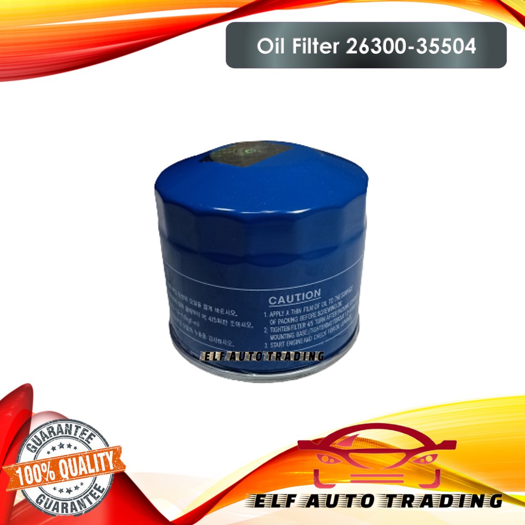 4-Pack Oil Filter 26300-35504 – Compatible With Hyundai Accent, Tucson, Elantra, Kia Sportage