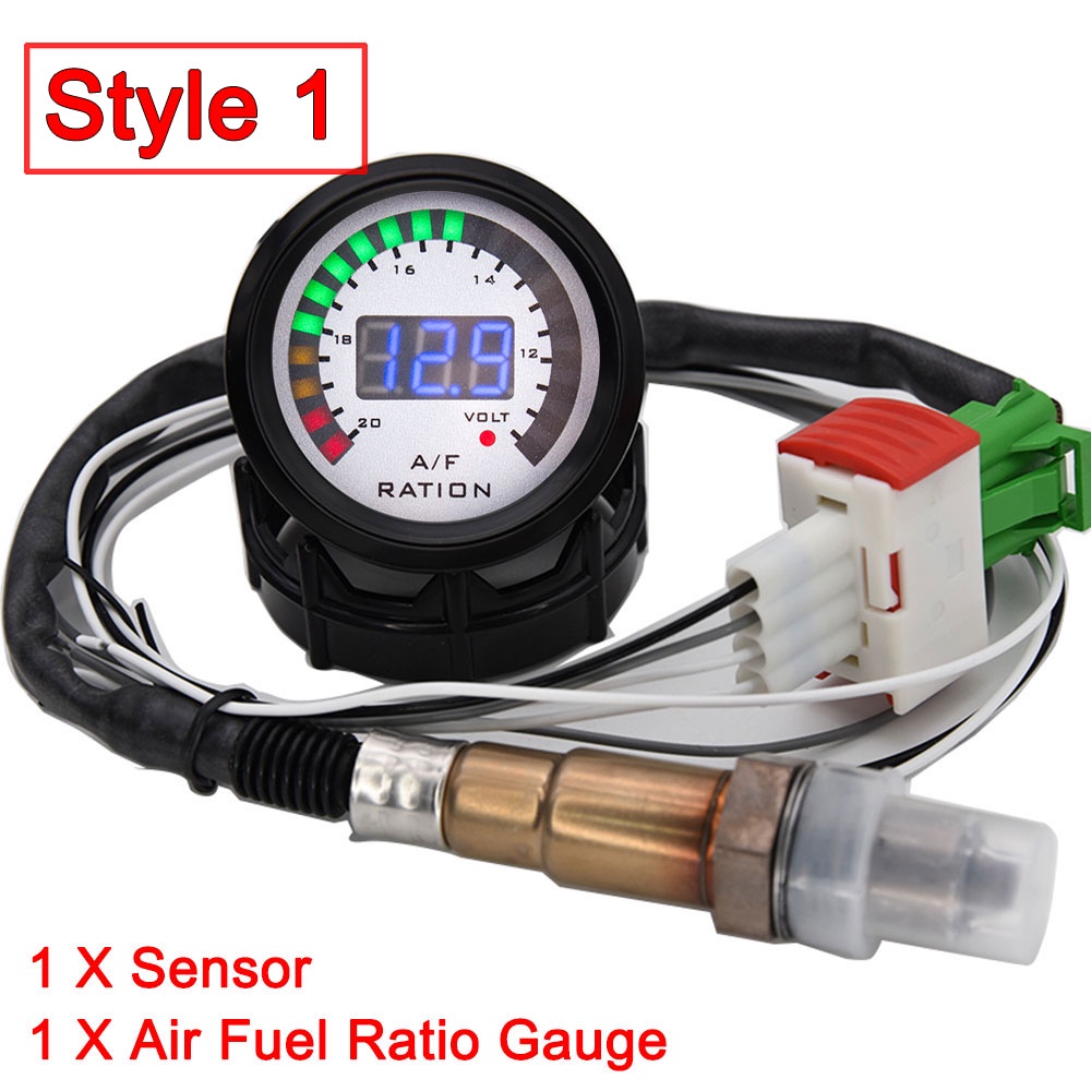 HD Digital Air Fuel Ratio Gauge O2 Oxygen Sensor for 12V Car Voltmeter