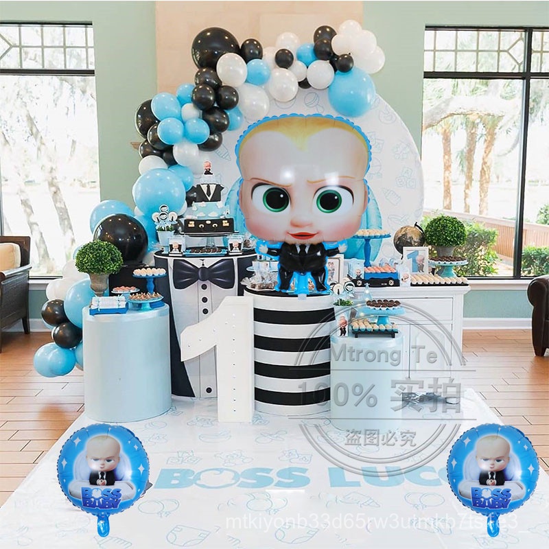 75pcs Cartoon Baby Boss Birthday Party Theme Foil Helium Balloons Kids ...