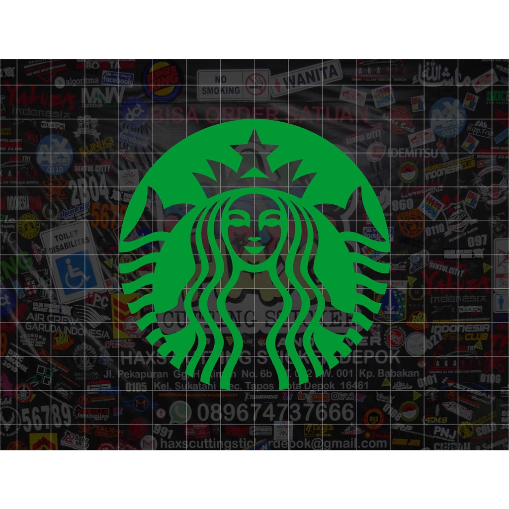 Cutting Starbucks Logo Sticker Size 8 Cm for Car Motorcycle | Shopee ...