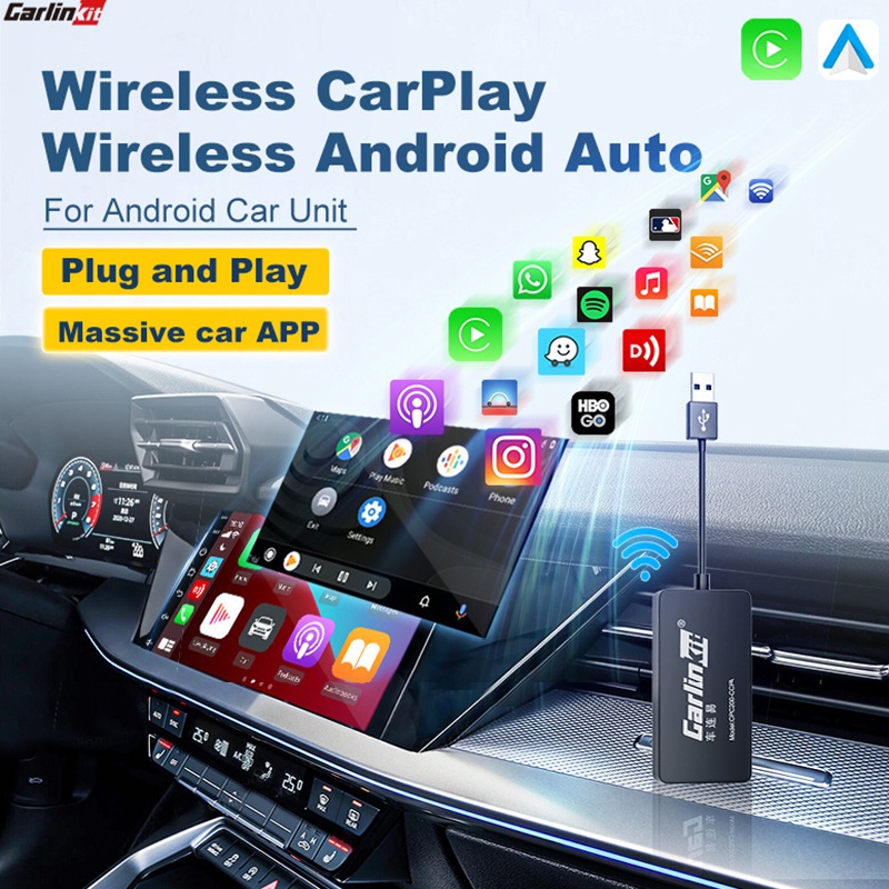Carlinkit Wireless CarPlay Dongle Wireless Android Auto Mirror Link for