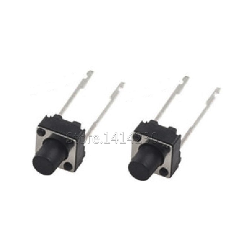 100PCS 6*6*7mm Middle 2 Pins Long Pins Tact Push Button Switch 6x6x7mm ...