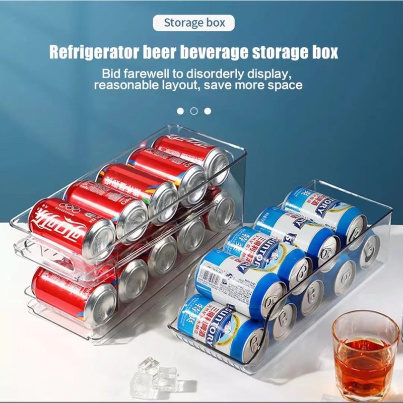 Refrigerator Soda Drink Storage Rack Storage Dispenser Cola Cans ...