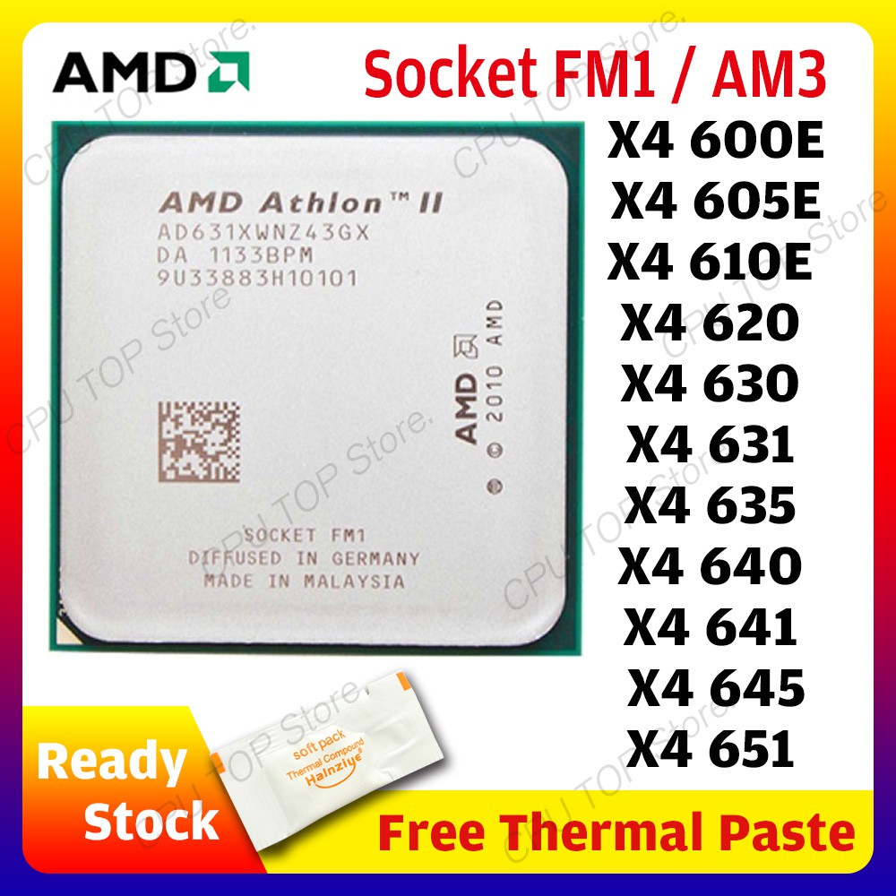 ⚡️AMD Athlon II X4 631 641 651 Socket FM1 X4 600E 605E 610E 620 630 635 ...