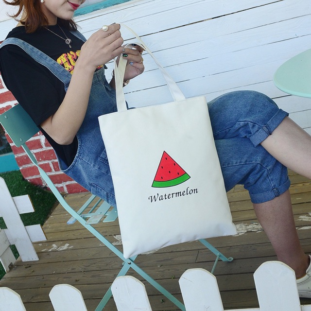 BEAUBOX Korean new fashion canvas Fruits tote bag shoulder bags simple ...