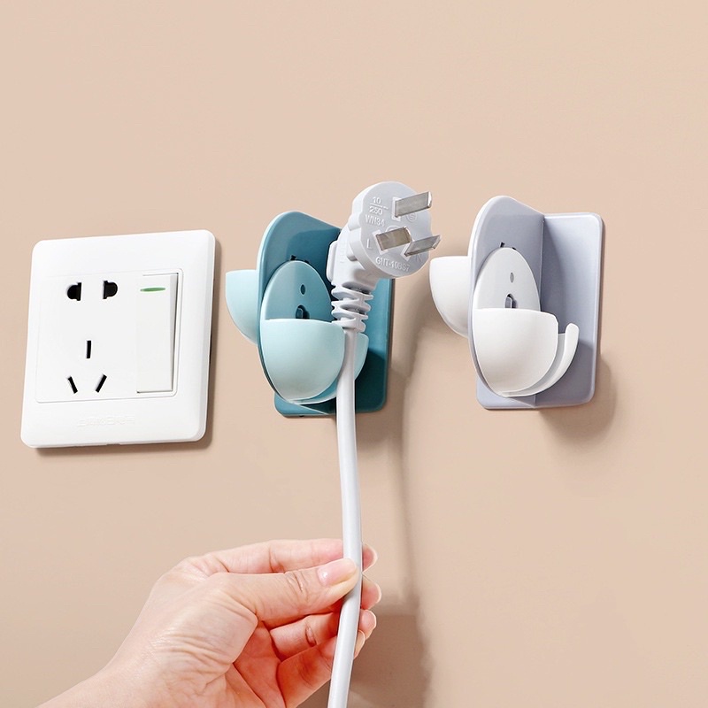 Nordic style wall mounted double sided storage plug holder adhesive ...