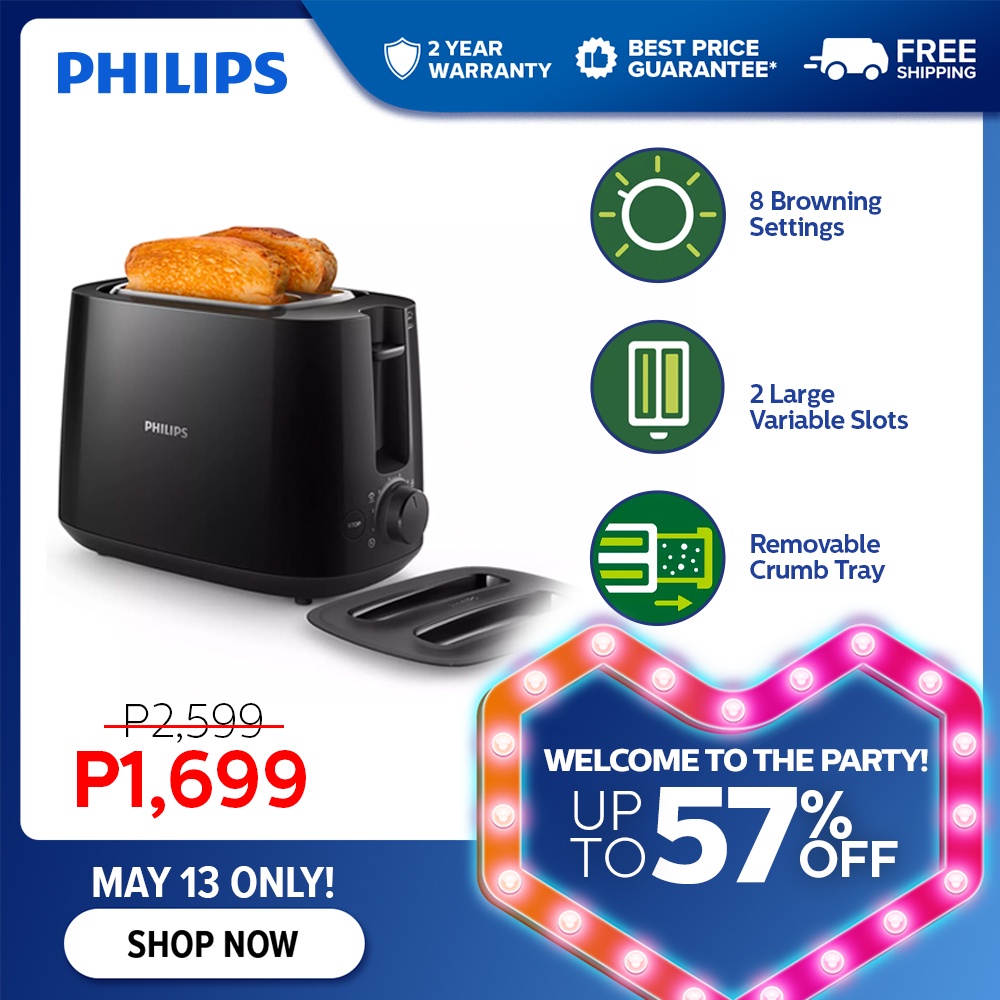 PHILIPS Bread Toaster [HD2582/90] Daily two large variable slot toaster