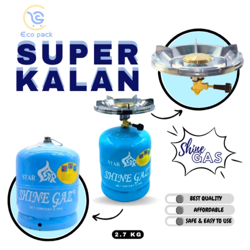 Shine gas Super Kalan with burner set 2.7kg (without contain) Shopee